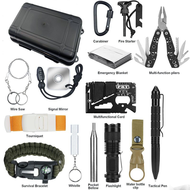 Fishing Kit Compact - ชุดอุปกรณ์ฉุกเฉินพกพาขนาดกะทัดรัด ทนทานต่อแรงกระแทก สำหรับการเอาชีวิตรอด ยี่ห้อ Hongrui เหมาะสำหรับตกปลา