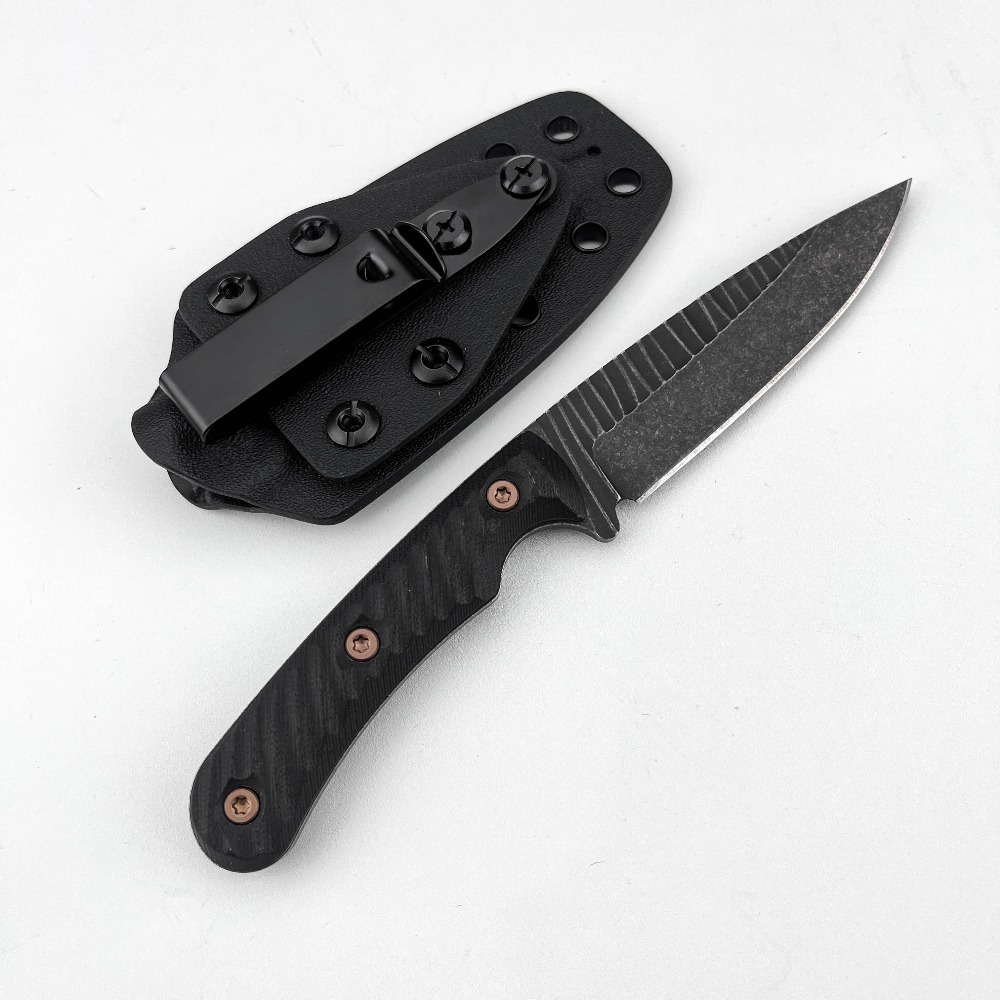 Bushcraft Knife Fixed - มีดบัชคราฟต์แบบฟูลแทง ใบมีด D2 ด้ามจับกันลื่น G10 พร้อมปลอก