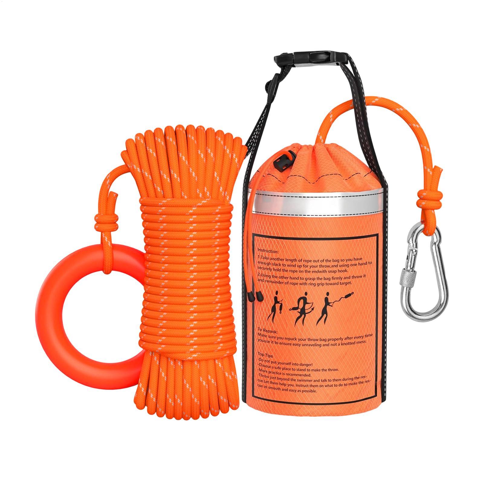 Rescue Rope Throw - ถุงช่วยชีวิตทางน้ำพร้อมเชือก อุปกรณ์ช่วยชีวิตแบบลอยน้ำสำหรับเจ้าหน้าที่กู้ภัย นักดับเพลิง นักพายเรือคายัค และบุคลากร