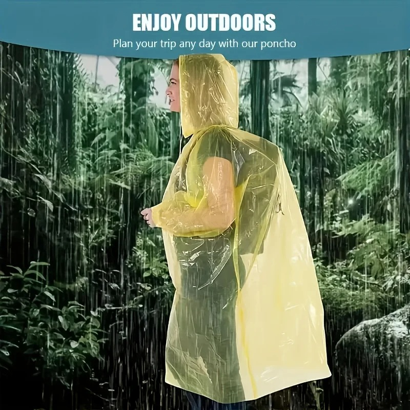 Emergency Poncho Rain - 5/10 ชิ้นเสื้อกันฝนแบบใช้แล้วทิ้งกันน้ำสำหรับเดินป่ากลางแจ้งเดินทางบนภูเขาฉุกเฉินเสื้อปอนโชแบบพกพาเสื้อกันฝนขนาดกะทัดรัด