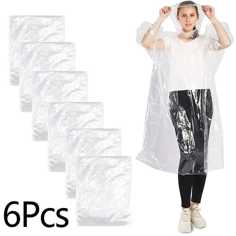 Emergency Poncho Rain - เสื้อปอนโชฝนสำหรับผู้ใหญ่เสื้อกันฝนกันน้ำแบบใช้แล้วทิ้งเดินป่ากลางแจ้งภูเขาแบบพกพาโปร่งใสฉุกเฉิน