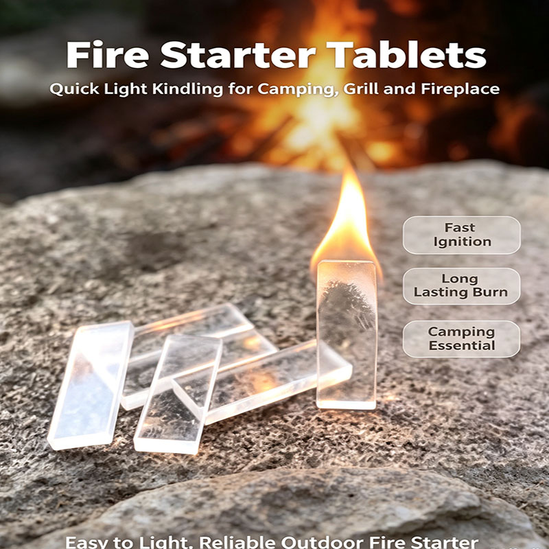 Fire Starting Kit - ชุดจุดไฟกันน้ำ 100 ชิ้น, แผ่นจุดไฟติดเร็ว ทนทาน สำหรับตั้งแคมป์