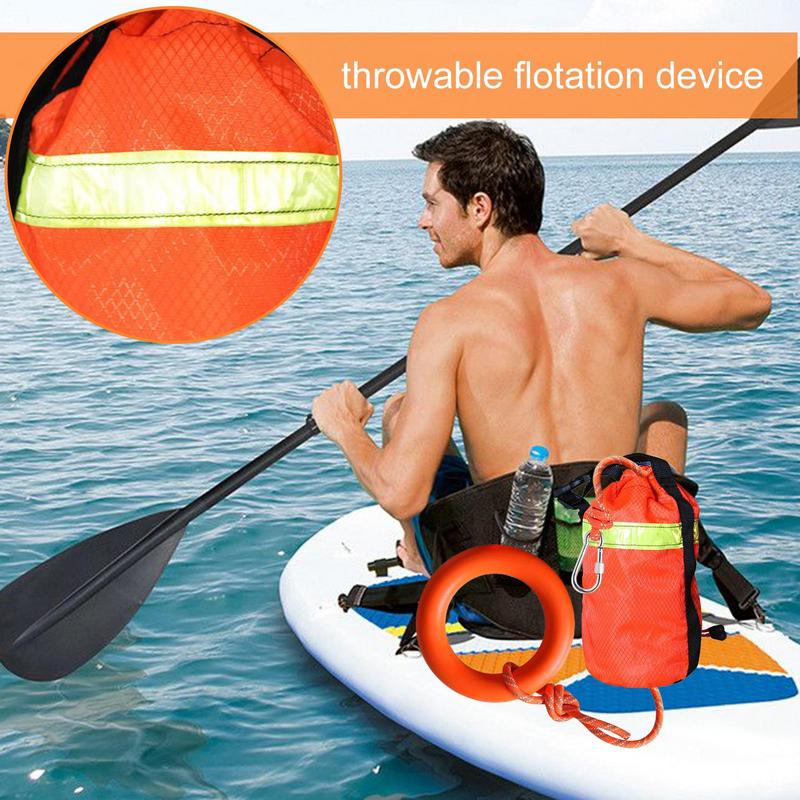Rescue Rope Throw - โยนเชือกกู้ภัยน้ํา 16 M โยนกระเป๋ากู้ภัยน้ําพร้อมเชือกสะท้อนแสงอุปกรณ์ล่องแก่งมืออาชีพพร้อมแหวนนิรภัย