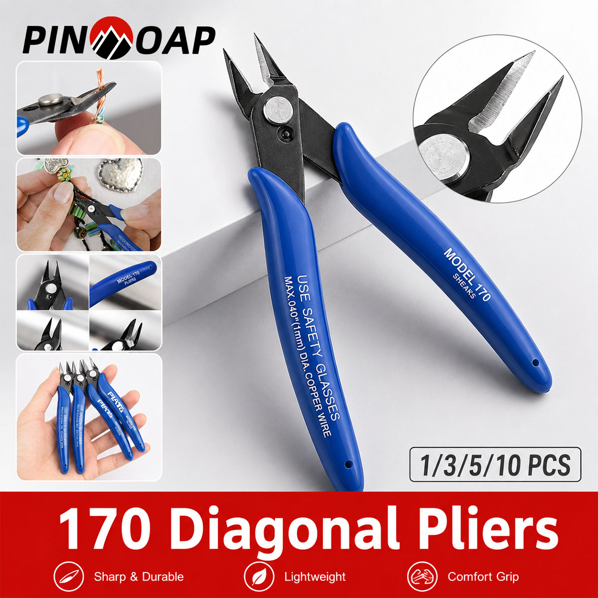 Multi Tool Plier - PINMOAP 170 คีมอเนกประสงค์เหล็กสำหรับงานหนักเครื่องมือตัดลวดคีมจับสำหรับซ่อมบ้าน DIY ชุดเครื่องมือสำหรับงานช่าง