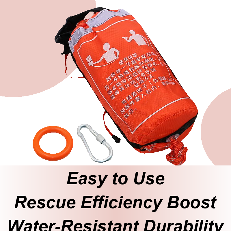 Rescue Rope Throw - Throwable Flotation อุปกรณ์ลอยโยนกระเป๋าเชือกกู้ภัยสะท้อนแสงแบบพกพาความปลอดภัยเกียร์สําหรับเรือคายัคล่องแก่งพายเรือ Sailing