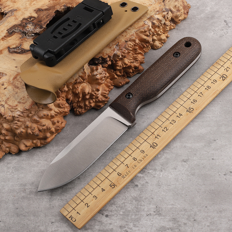 Bushcraft Knife Fixed - DC53 แบบบูรณาการเหล็กผ้าลินินจับมีดคงที่, การอยู่รอดในการตั้งแคมป์กลางแจ้ง, การตัดในครัวเรือน, เครื่องมือคมและพกพาได้