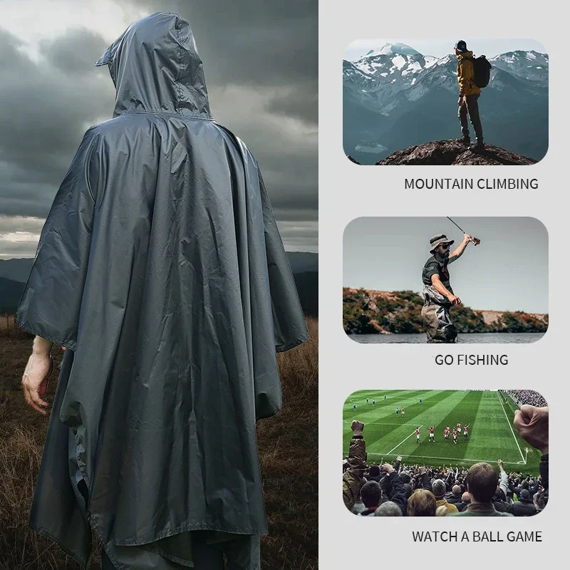 กลางแจ้ง 3 ใน 1 เสื้อกันฝนทหาร - Emergency Poncho Rain บทวิจารณ์และราคา