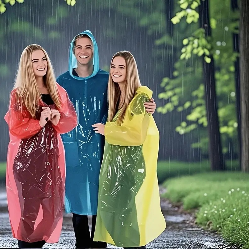 15/30 ชิ้นสีสุ่มเสื้อปอนโชฝนแบ - Emergency Poncho Rain บทวิจารณ์และราคา