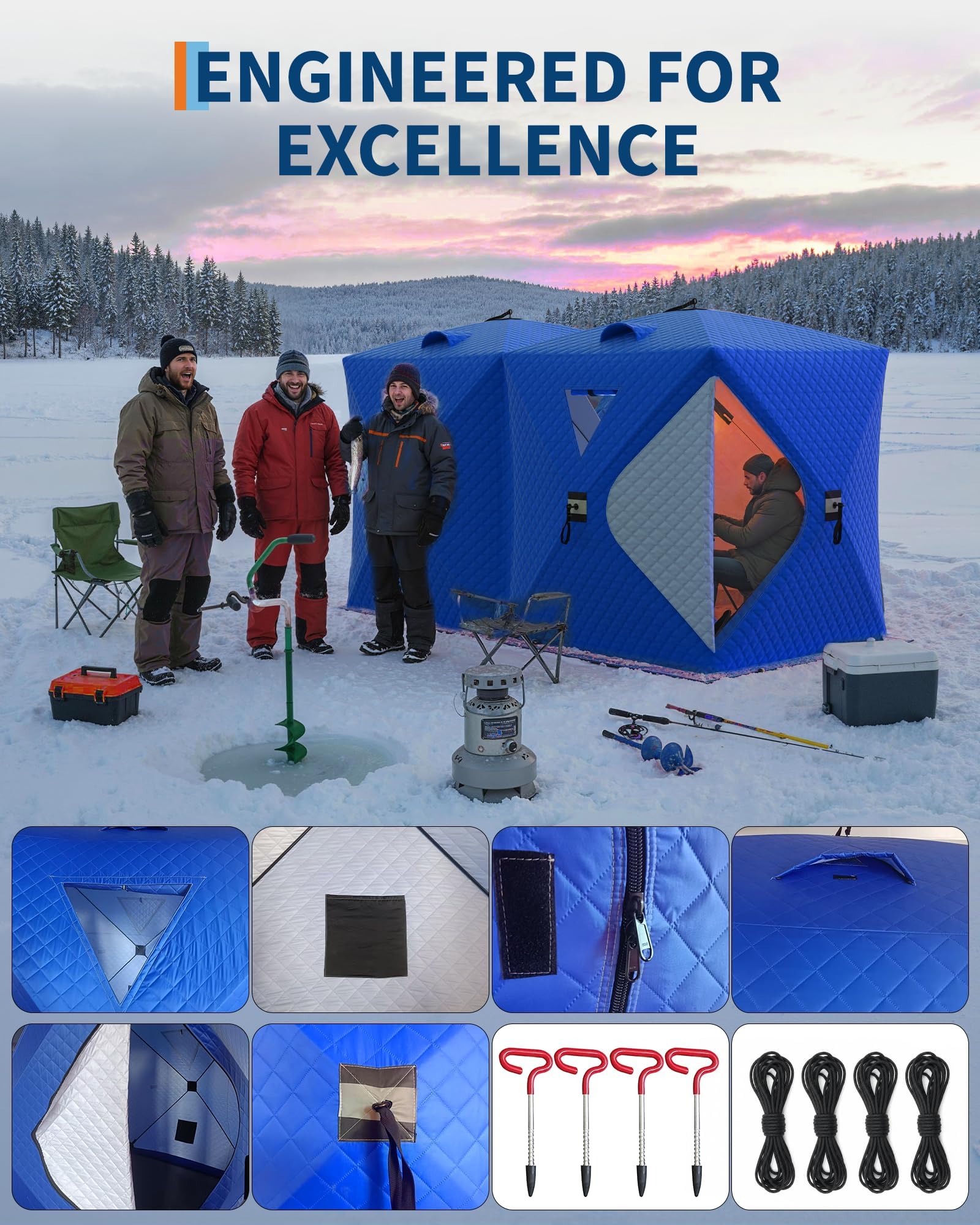 เต็นท์ตกปลาน้ำแข็งแบบป๊อปอัพทร - Emergency Mylar Tent บทวิจารณ์และราคา