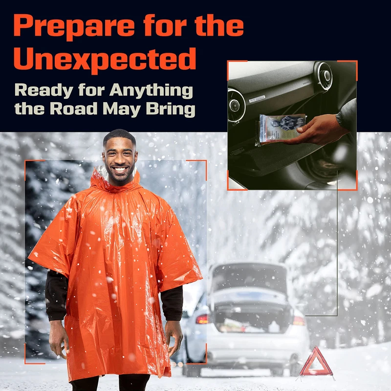 ผ้าคลุมกันฝนฉุกเฉินแบบมีฮู้ดเค - Emergency Poncho Rain บทวิจารณ์และราคา