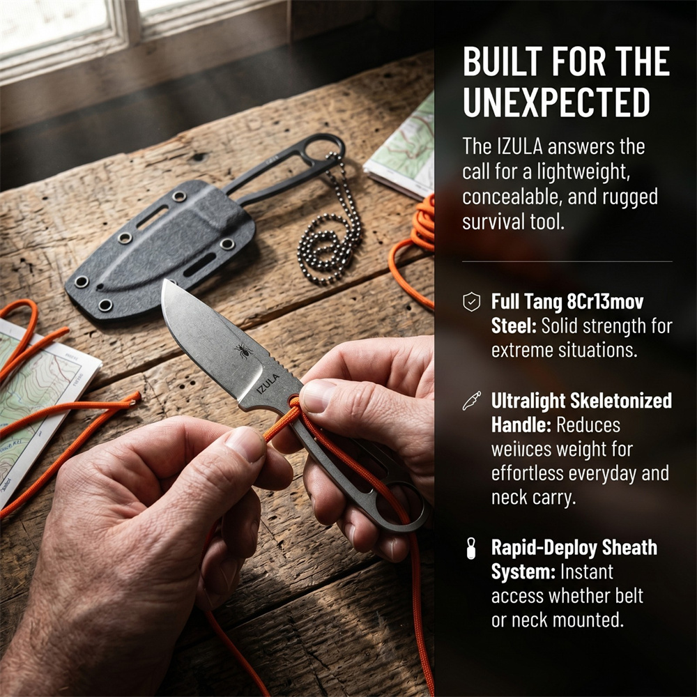 มีดพกพาแบบเต็มด้าม ใบมีดแข็งแร - Bushcraft Knife Fixed บทวิจารณ์และราคา