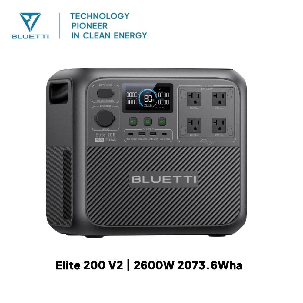 【รีนิว】BLUETTI Elite 200 V2 สถ - Solar Emergency Charger บทวิจารณ์และราคา