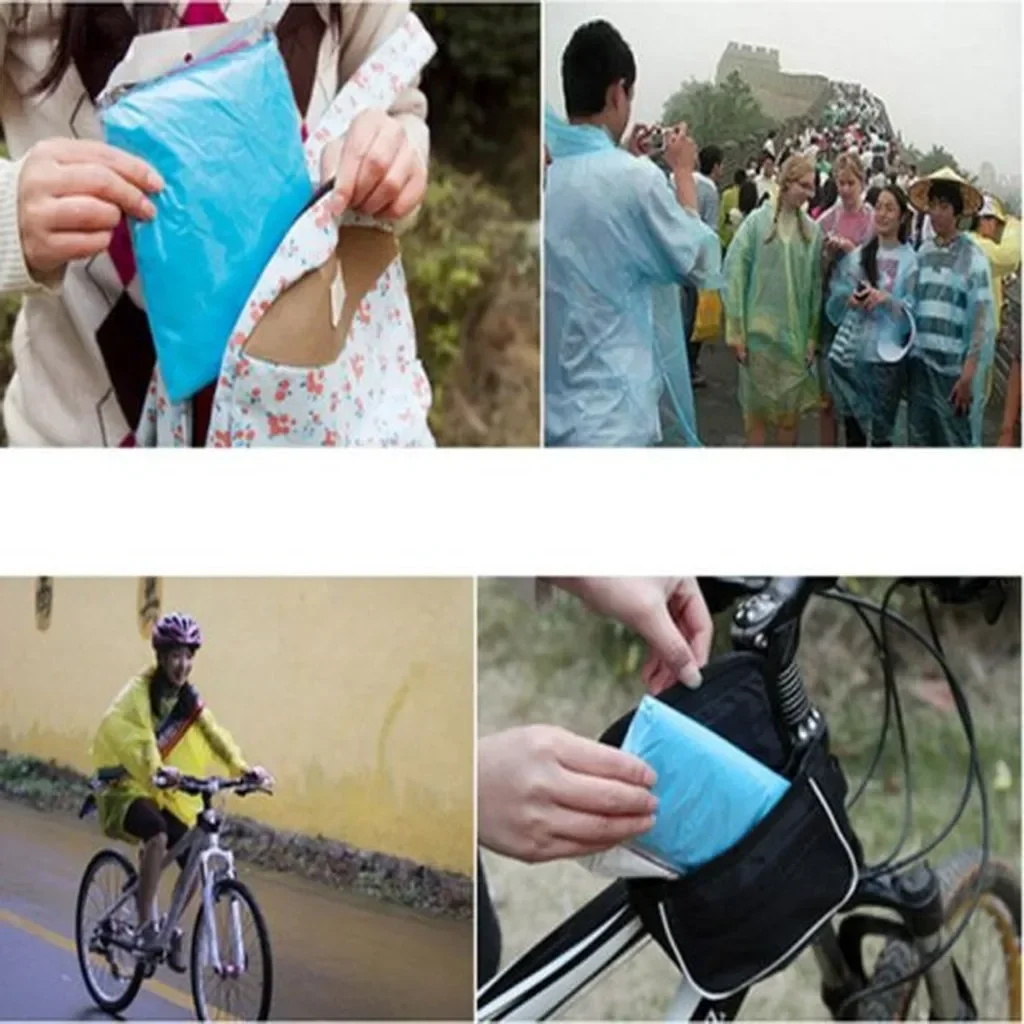 5/10PC เสื้อกันฝนแบบใช้แล้วทิ้ - Emergency Poncho Rain บทวิจารณ์และราคา