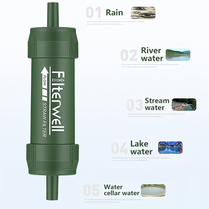 กลางแจ้งเครื่องกรองน้ําฟาง MIN - Water Purification Straw บทวิจารณ์และราคา
