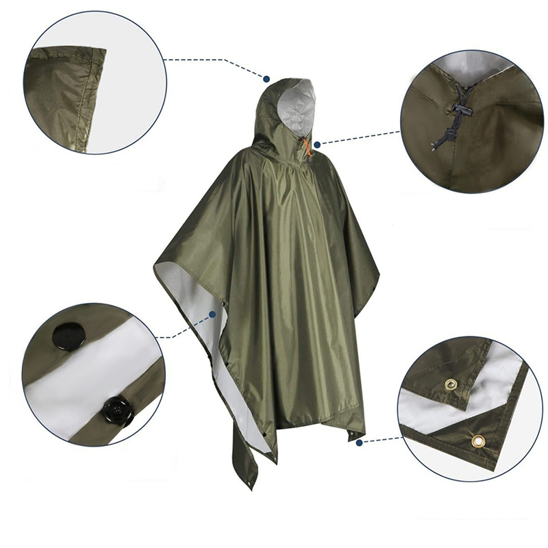 เสื้อกันฝนอเนกประสงค์สำหรับผู้ - Emergency Poncho Rain บทวิจารณ์และราคา