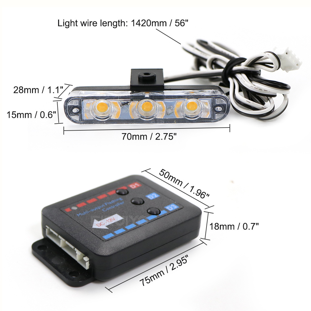 ไฟสโตรบ LED สำหรับรถยนต์ 4x3 L - Sos Light Strobe บทวิจารณ์และราคา